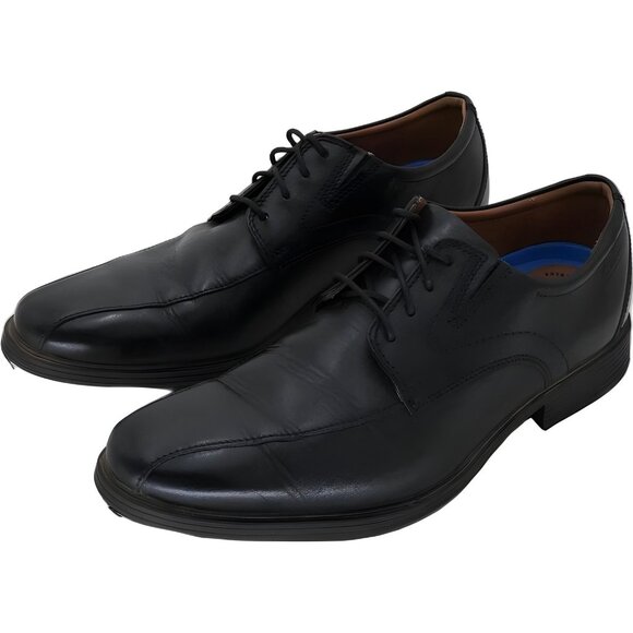 Clarks Whiddon Pace Men\'s Black Oxfords Dress Shoes 10.5M